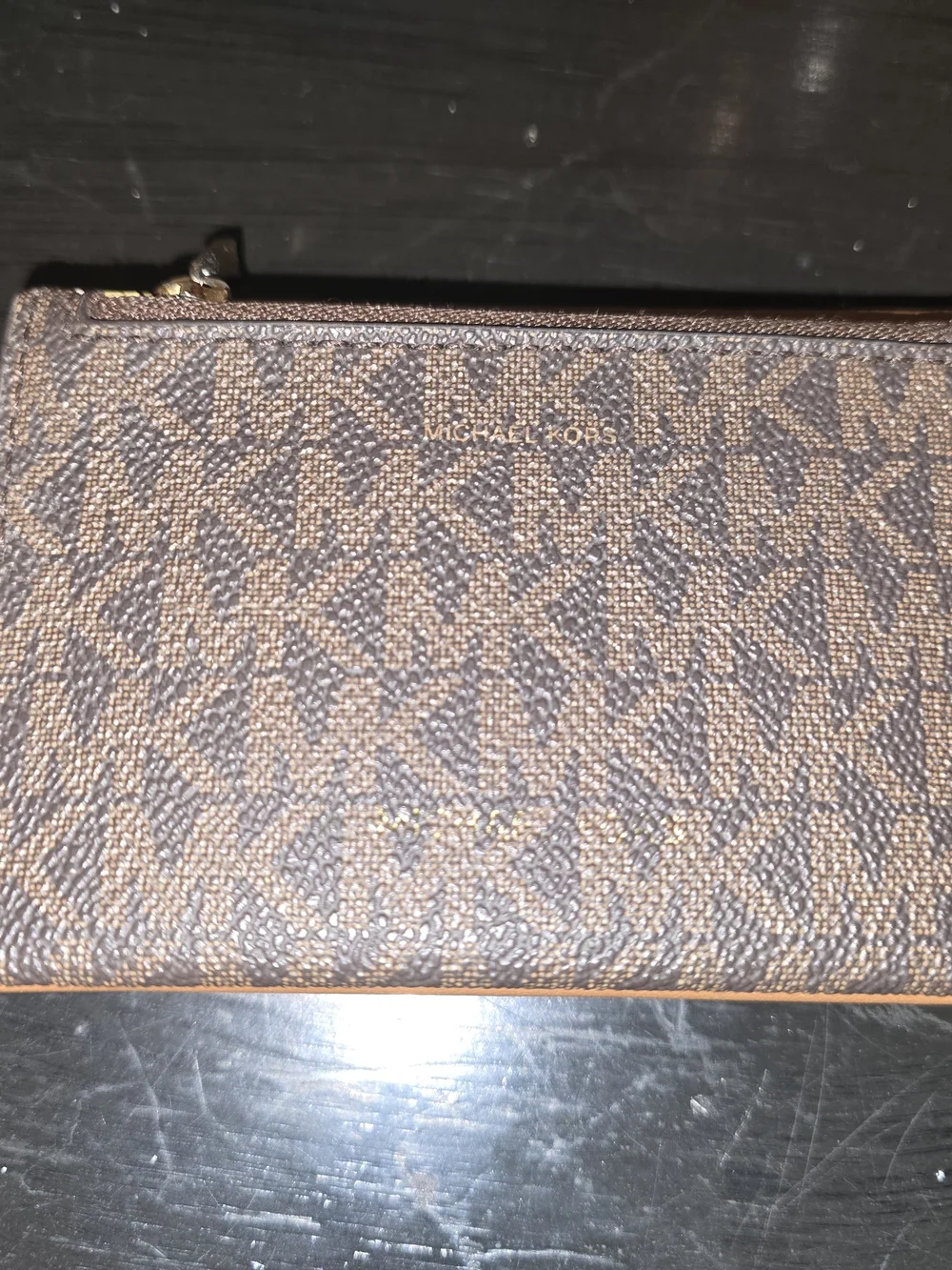 Michael Kors Tan Studded Logo Wallet